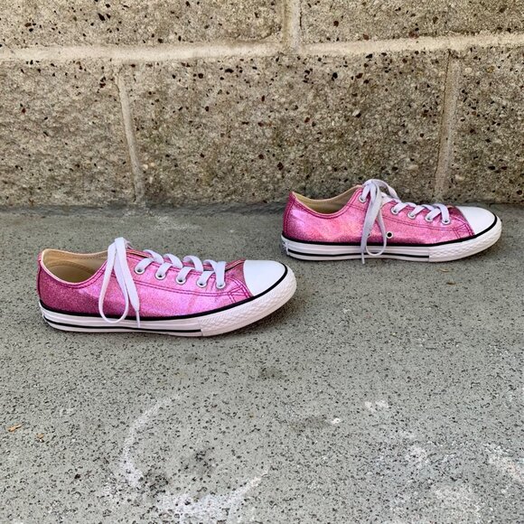 CONVERSE Pink Glitter Sneakers Girls 4.5 EU 37 Chuck Taylor All Star Shoe Shoe - Picture 3 of 9